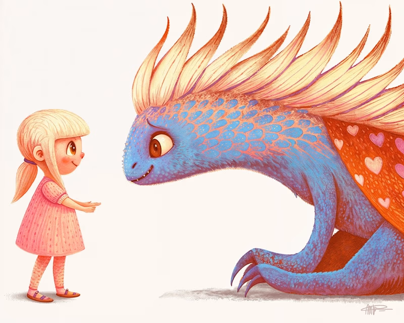 Illustration - Girl and the Dragon