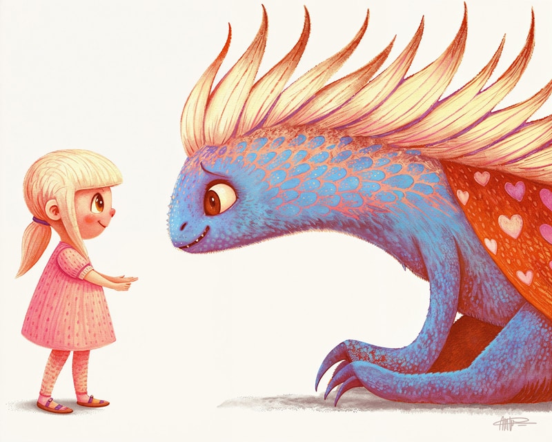 Illustration - Girl and the Dragon