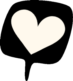 Speech bubble white heart